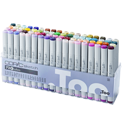 Copic Sketch 72 Set E набор маркеров с кистью в кейсе, вариант Е