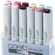 Copic Sketch EX-1 12 набор маркеров с кистью в кейсе - Copic Sketch EX-1 12 набор маркеров с кистью в кейсе Копик Скетч купить в официальном магазине Copic.Club   с доставкой по РФ и всему миру