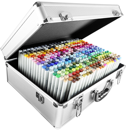 Copic Sketch Full Set 358 набор маркеров с кистью в фирменном чемодане, вся палитра