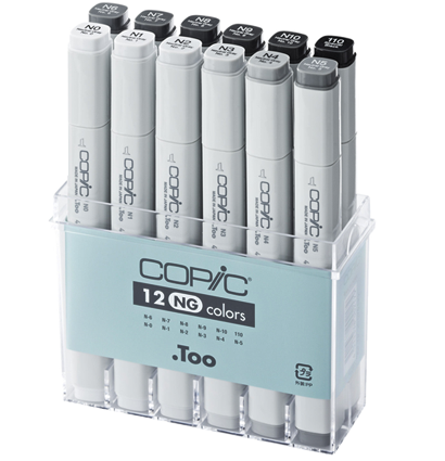Copic Classic 12 Neutral Gray набор маркеров в кейсе, нейтральные цвета