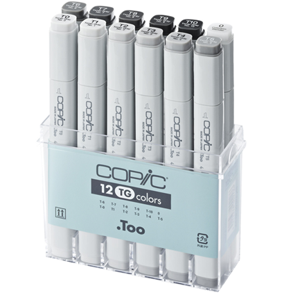 Copic Classic 12 Toner Gray набор маркеров в кейсе, тонирующие цвета