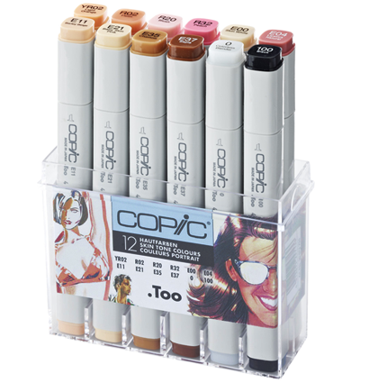 Copic Classic 12 Portrait набор маркеров в кейсе, телесные цвета