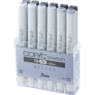 Copic Sketch 12 Cool Grey набор маркеров с кистью в кейсе, холодные серые цвета - Copic Sketch 12 Cool Grey набор маркеров с кистью в кейсе, холодные серые цвета Копик Скетч маркеры холодные серые цвета купить в официальном магазине Copic.Club   с доставкой по РФ и всему миру