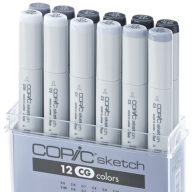 Copic Sketch 12 Cool Grey набор маркеров с кистью в кейсе, холодные серые цвета - Copic Sketch 12 Cool Grey набор маркеров с кистью в кейсе, холодные серые цвета Копик Скетч маркеры холодные серые цвета купить в официальном магазине Copic.Club   с доставкой по РФ и всему миру