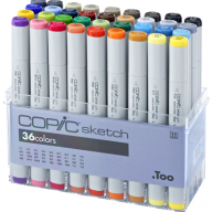 Copic Sketch 36 Basic набор маркеров с кистью в кейсе, базовые цвета - Copic Sketch 36 Basic набор маркеров с кистью в кейсе, 36 цветов Копик Скетч маркеры купить в официальном магазине Copic.Club   с доставкой по РФ и всему миру