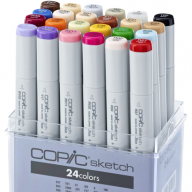 Copic Sketch 24 Basic набор маркеров с кистью в кейсе, базовые цвета - Copic Sketch 24 Basic набор маркеров с кистью в кейсе, базовые цвета Копик Скетч маркеры 24 цвета купить в официальном магазине Copic.Club   с доставкой по РФ и всему миру