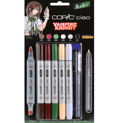 Copic Ciao Vampire Knight Рыцарь-вампир 5+1 набор маркеров и линер 0.3 мм