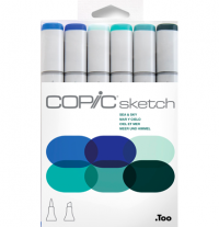Copic Sketch 6 Sea&Sky набор маркеров с кистью