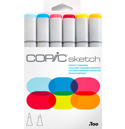 Copic Sketch 6 Perfect Primaries набор маркеров с кистью