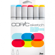 Copic Sketch 6 Perfect Primaries набор маркеров с кистью - Copic Sketch 6 Perfect Primaries набор маркеров с кистью