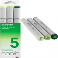Copic Sketch 3 Color Fusion 5 набор зелёных маркеров - Copic Sketch 3 Color Fusion 5 набор зелёных маркеров