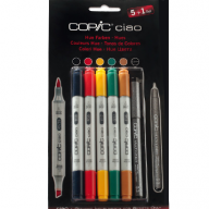 Copic Ciao Hue 6 набор маркеров с кистью, цветные маркеры + линер - Copic Ciao Hue 6 набор маркеров с кистью, цветные маркеры + линер