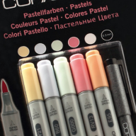 Copic Ciao Pastel 6 набор маркеров с кистью, пастельные цвета + линер - Copic Ciao Pastel 6 набор маркеров с кистью, пастельные цвета + линер
