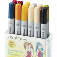 Copic Ciao 12 School Uniforms набор маркеров с кистью в кейсе, школьные цвета - Copic Ciao 12 School Uniforms набор маркеров с кистью в кейсе, школьные цвета