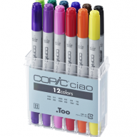Copic Ciao 12 Basic набор маркеров с кистью в кейсе, базовые цвета - Copic Ciao 12 Basic набор маркеров с кистью в кейсе, базовые цвета