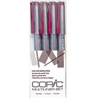 Набор капиллярных линеров Copic Multiliner 4 штуки винного цвета (перо 0.05 - 0.5 мм) - Набор капиллярных линеров Copic Multiliner 4 штуки винного цвета (0.05 - 0.5 мм) купить в магазине для художников Copic.Club с доставкой по всему миру