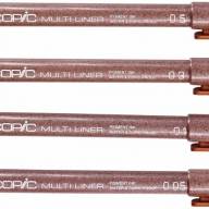 Набор капиллярных линеров Copic Multiliner 4 штуки сепия (перо 0.05 - 0.5 мм) - Набор капиллярных линеров Copic Multiliner 4 штуки сепия (0.05 - 0.5 мм) купить в магазине для художников Copic.Club с доставкой по всему миру