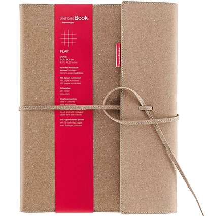 Блокнот SenseBook Flap L с кожаной обложкой линейка А4 80 гм