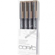 Набор капиллярных линеров Copic Multiliner 4 штуки серый теплый (перо 0.05 - 0.5 мм) - Набор капиллярных линеров Copic Multiliner 4 штуки серый теплый (0.05 - 0.5 мм) купить в магазине для художников Copic.Club с доставкой по всему миру