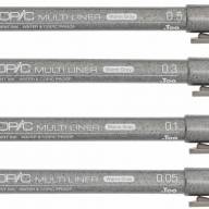 Набор капиллярных линеров Copic Multiliner 4 штуки серый теплый (перо 0.05 - 0.5 мм) - Набор капиллярных линеров Copic Multiliner 4 штуки серый теплый (0.05 - 0.5 мм) купить в магазине для художников Copic.Club с доставкой по всему миру