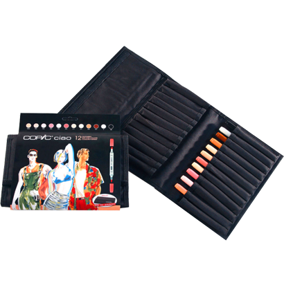 Copic Ciao 12 Skin набор маркеров с кистью в пенале, телесные цвета