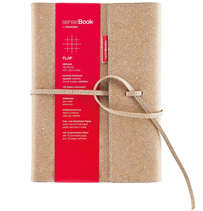 Блокнот SenseBook Flap M с кожаной обложкой клетка А5 80 гм