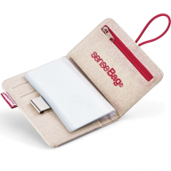 Визитница SenseBag с текстильной обложкой на 24 карточки светлая - Визитница SenseBag с текстильной обложкой на 24 карточки бежевая купить в магазине Copic.Club с доставкой по всему миру